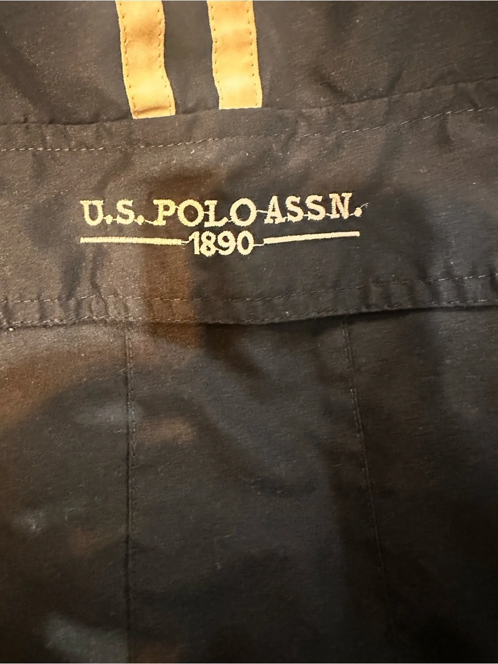 U.S. Polo Assn. Navy Swim Board Shorts with White Drawstring